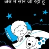 अब मैं सोने जा रहा हूँ