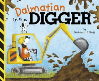 Dalmatian in a Digger
