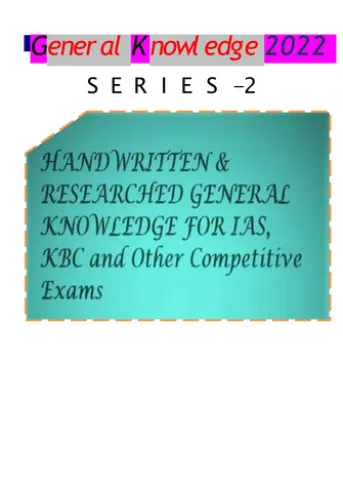 GENERAL KNOWLEDGE 2022